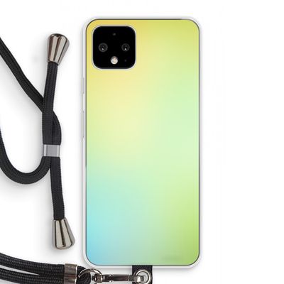 Minty mist pastel: Pixel 4 Transparant Hoesje met koord