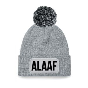 Alaaf muts met pompon unisex one size - Grijs