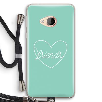Friends heart pastel: HTC U Play Transparant Hoesje met koord