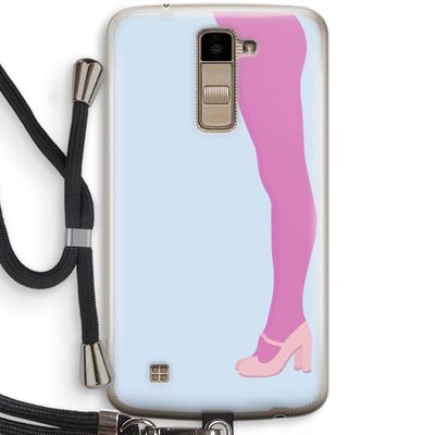 Pink panty: LG K10 (2016) Transparant Hoesje met koord