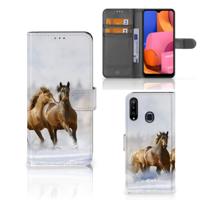 Samsung Galaxy A20s | Telefoonhoesje | Met pasjeshouder | Paarden