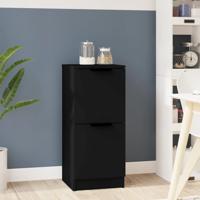Dressoir 30x30x70 cm bewerkt hout zwart - thumbnail