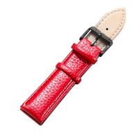 CAGARNY eenvoudige Fashion horloges Band zwart gesp lederen horlogebandje breedte: 20mm(Red)