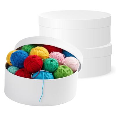 Ronde witte hobby knutsel doos - 3x stuks - dozen van karton - 16.5 x 6 cm - Hoedendoos - cadeauverp