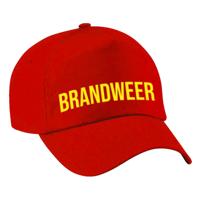 Carnaval Verkleed pet - rood - Brandweer - zonneklep pet - thema/beroepenfeest