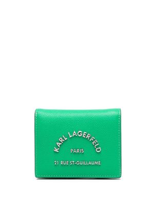 Karl Lagerfeld portefeuille pliant à plaque logo - Vert