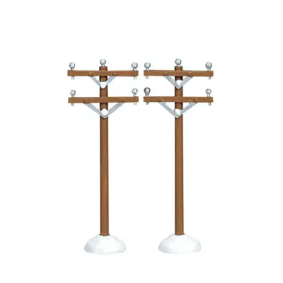 Lemax telephone poles s/2 kerstdorp accessoire 2006