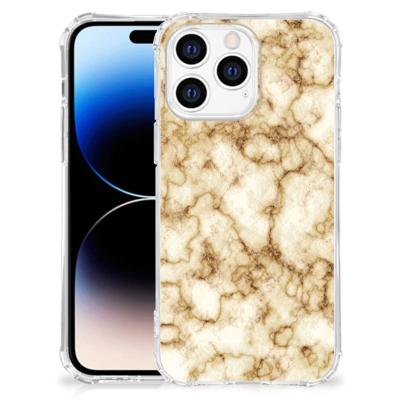 Apple iPhone 14 Pro Max Anti-Shock Hoesje Marmer Goud Apple iPhone 14 Pro Max Anti-Shock Hoesje Marmer Goud