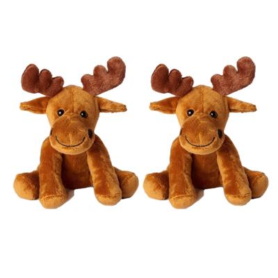 MBW Pluche eland - 2x - pluche knuffel eland - 20 cm - speelgoed