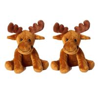 MBW Pluche eland - 2x - pluche knuffel eland - 20 cm - speelgoed