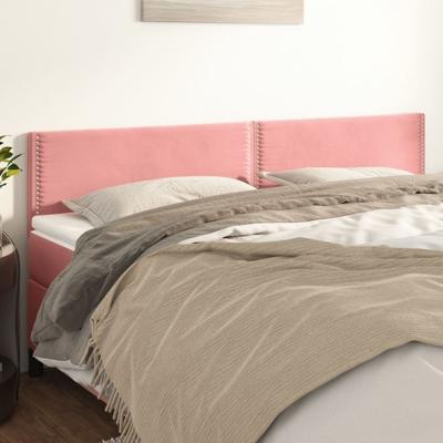 Hoofdborden 2 st 80x5x78/88 cm fluweel roze