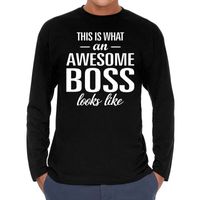 Awesome boss / baas cadeau t-shirt long sleeves heren