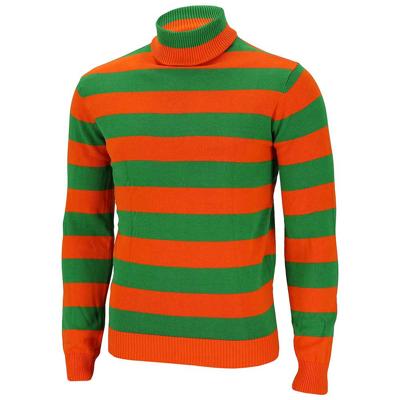 Carnaval verkleed trui Tilburg - col - oranje/groen gestreept - dames / heren - turtleneck