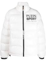 Plein Sport veste matelassée à logo imprimé - Blanc