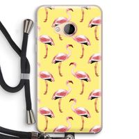 Flamingo's geel: HTC U Play Transparant Hoesje met koord