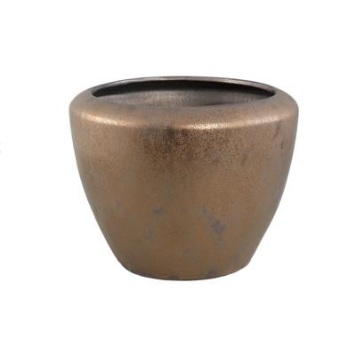 Kyleigh Bronzen Ronde Keramische Pot Glad Laag L