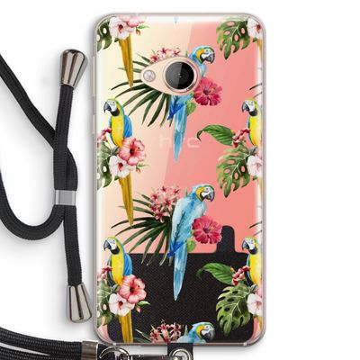 Kleurrijke papegaaien: HTC U Play Transparant Hoesje met koord