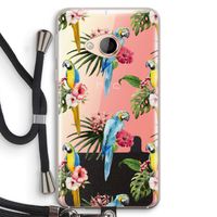 Kleurrijke papegaaien: HTC U Play Transparant Hoesje met koord