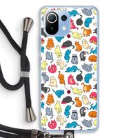 Kleurrijke katten: Xiaomi Mi 11 Lite Transparant Hoesje met koord
