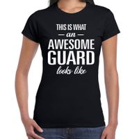 Awesome guard / geweldige bewaker cadeau t-shirt zwart voor dames - thumbnail