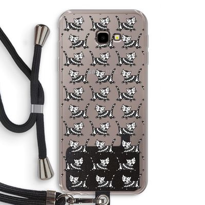 Zwarte poes: Samsung Galaxy J4 Plus Transparant Hoesje met koord
