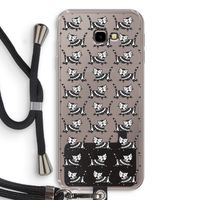 Zwarte poes: Samsung Galaxy J4 Plus Transparant Hoesje met koord