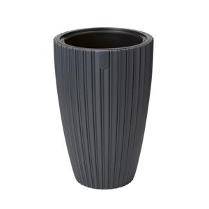 Form Plastic Plantenpot/bloempot Mika - kunststof - antraciet - D40 x H58 cm - met binnenpot