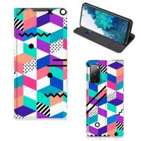 Samsung Galaxy S20 FE Stand Case Blokken Kleurrijk Samsung Galaxy S20 FE Stand Case Blokken Kleurrijk