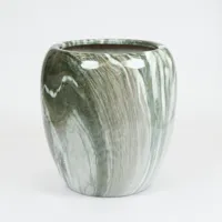 Bloempot marmerlook emperor d31h35 groen binnen