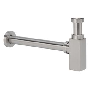 BWS Bekersifon Luxe Vierkant 5/4" RVS Look (Inclusief Muurbuis En Rozet)
