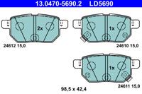 Remblokkenset, schijfrem ATE, u.a. für Toyota, Subaru, Lexus