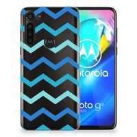 Motorola Moto G8 Power TPU bumper Zigzag Blauw - thumbnail