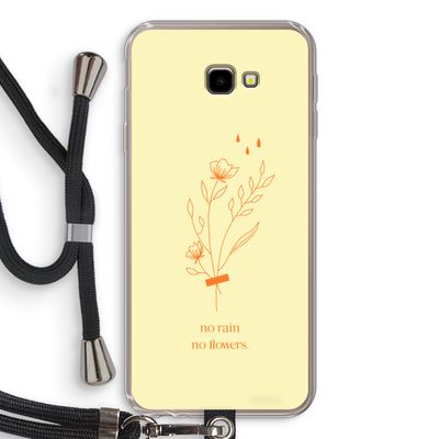 No rain no flowers: Samsung Galaxy J4 Plus Transparant Hoesje met koord