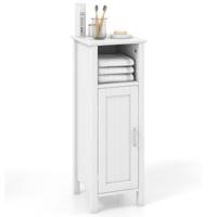 Vloerkast met Deur Verstelbare Plank Multifunctionele Opbergkast voor Slaapkamer Keuken Badkamer Woonkamer Wit / Zwart