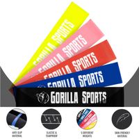 Gorilla Sports Fitnessbanden Set van 5 - Weerstandsbanden - resistance band - thumbnail
