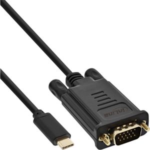 InLine 64142 video kabel adapter 2 m USB Type-C VGA (D-Sub) Zwart