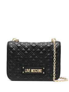 Love Moschino sac porté épaule matelassé à plaque logo - Noir