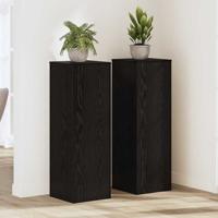 Plantenstandaard 2 pcs Zwart eiken 33 x 33 x 100 cm