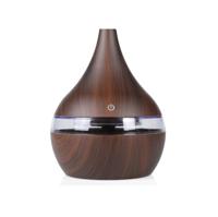 2 stks 300ml USB elektrische aroma lucht diffuser hout Ultrasone luchtbevochtiger etherische olie aromatherapie cool mist Maker (platte mond diepe hou