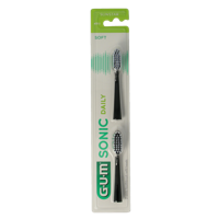 GUM Sonic opzetborstel soft zwart 2 Stuks