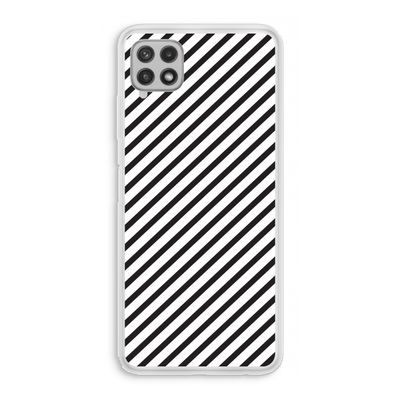 Strepen zwart-wit: Samsung Galaxy A22 4G Transparant Hoesje
