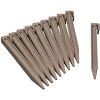 NATURE Zakje van 10 ankers voor tuinrand in polypropyleen - H 26,7 x 1,9 x 1,8 cm - Beige taupe