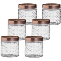 Voorraadpot/bewaarpot Blair - 10x - 500 ml - glas - koperen deksel - D11 x H13 cm
