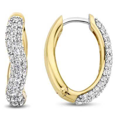 TI SENTO-Milano 7882ZY Oorringen zilver-zirconia goudkleurig-wit 3 x 18 mm