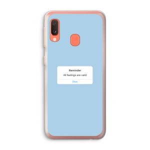 Reminder: Samsung Galaxy A20e Transparant Hoesje