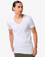 HEMA Heren T-shirt Slim Fit Diepe V-hals Extra Lang Wit (wit) - thumbnail
