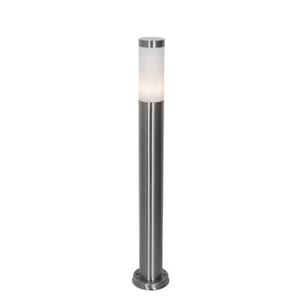 QAZQA Moderne buitenlamp paal staal met opaal 80 cm IP44 - Rox