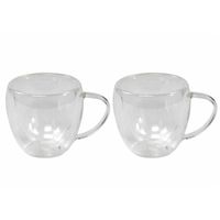 2x Dubbelwandige theeglazen/koffieglazen 240 ml