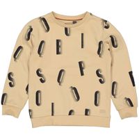 Quapi Jongens sweater - Adam - AOP letter licht zand - thumbnail