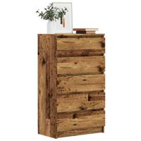 Ladekast 60x36x103 cm bewerkt hout oud houtkleurig